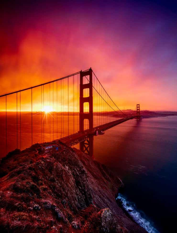 Radiant Winter Sunrise at the Golden Gate Bridge