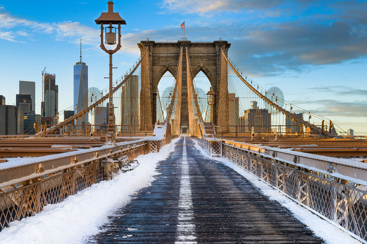 A snowy Brooklyn Bridge in New York by Kirit Prajapati
