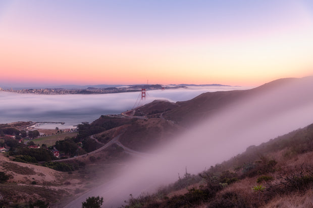 Fog Rolling Over Hills Golden Gate