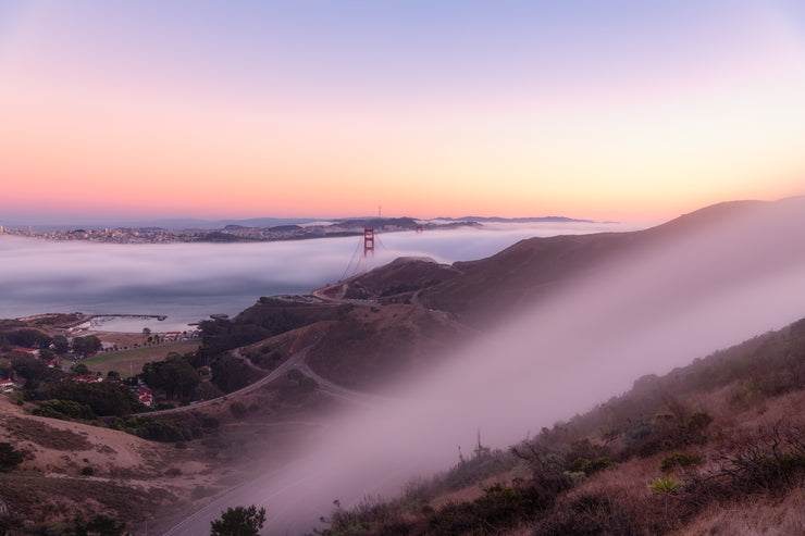 Fog Rolling Over Hills Golden Gate