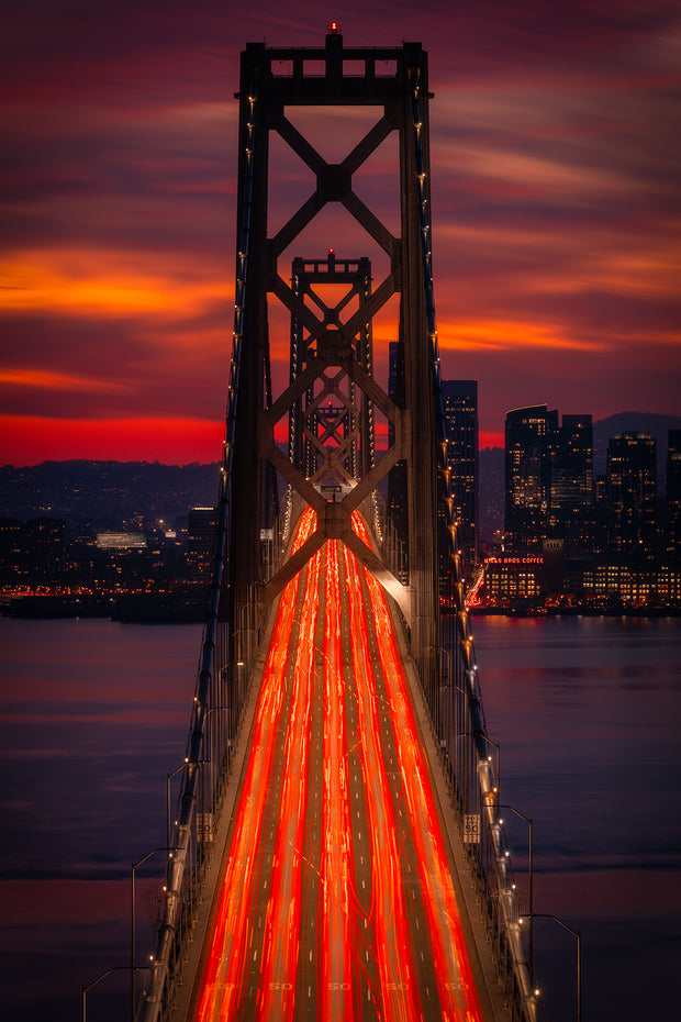 Bay Bridge Sunset Photograph