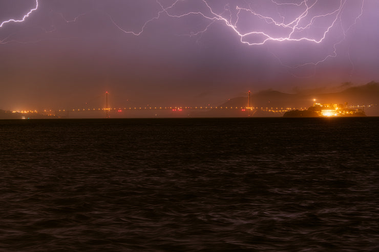 Lightning over the Golden Gate Bridge