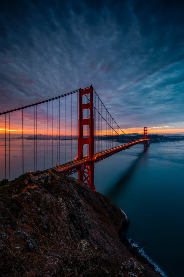 Blue Hour Sunrise Over Golden Gate