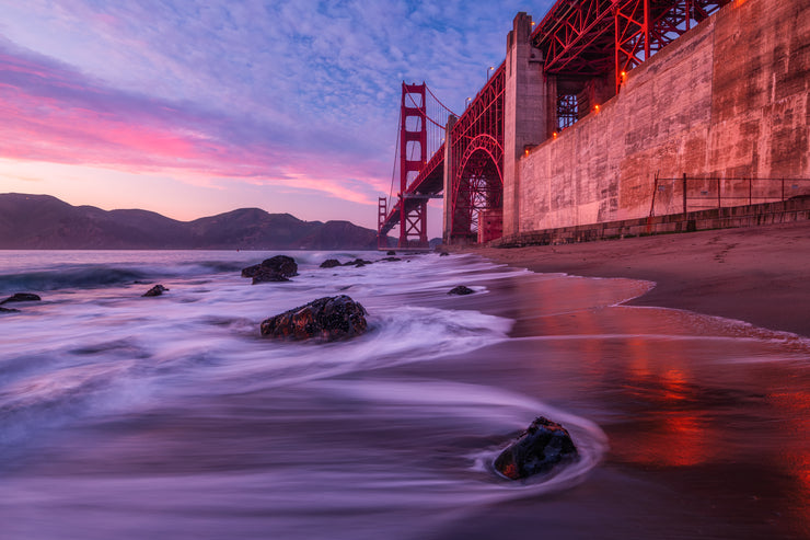 Marshalls Beach Sunset with the Golden Gate Bridge