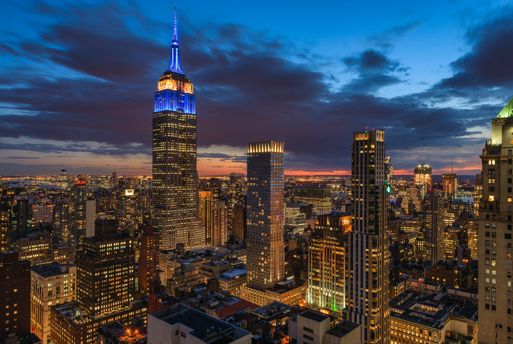Empire State Building in New York City after sunset by Kirit Prajapati