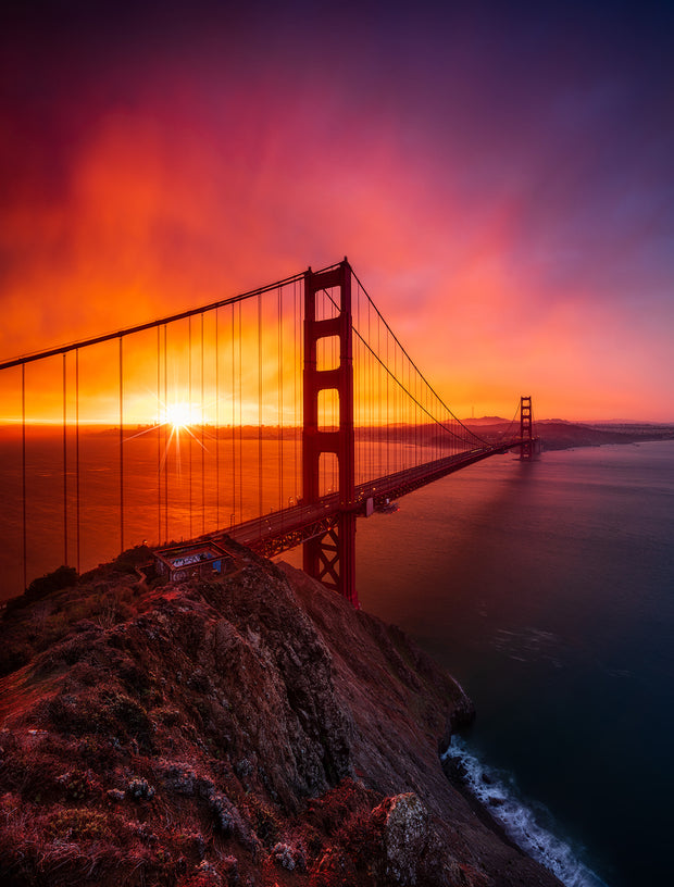 Radiant Sunrise over Golden Gate