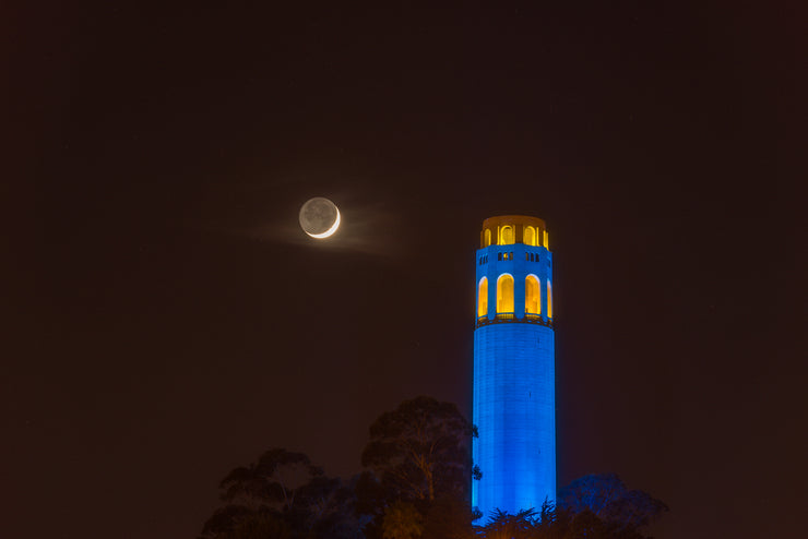 Coit Tower Crescent moon