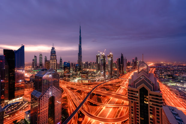 Dubai sunrise rooftop