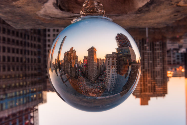New York city Flat Iron Building rooftop Crystal ball