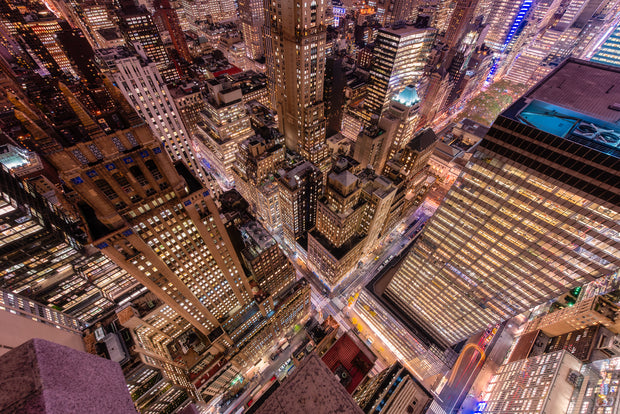 New York City Roof top Look Down