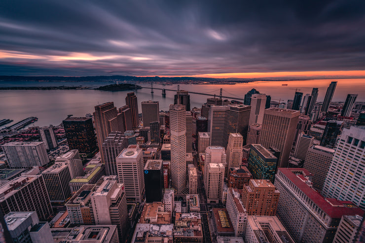 San Francisco rooftop look down Sunset Long exposure