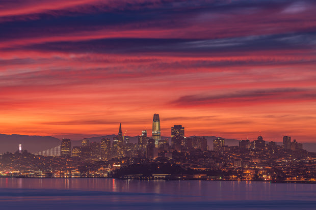Gorgeous morning sunrise San Francisco skyline